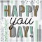 Creative Converting Minted Milestone Chocolate Chip Mint 'Happy You Day' Beverage Napkins, 192PK 372546 - alternate 1